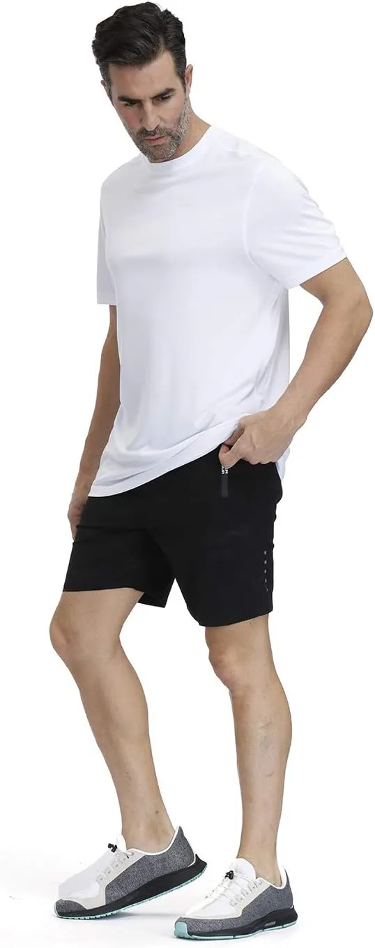 Mens Quick Dry Fit Mositure Wicking Athletic Performance T Shirt -Crewneck Outdoor Activewear Tops