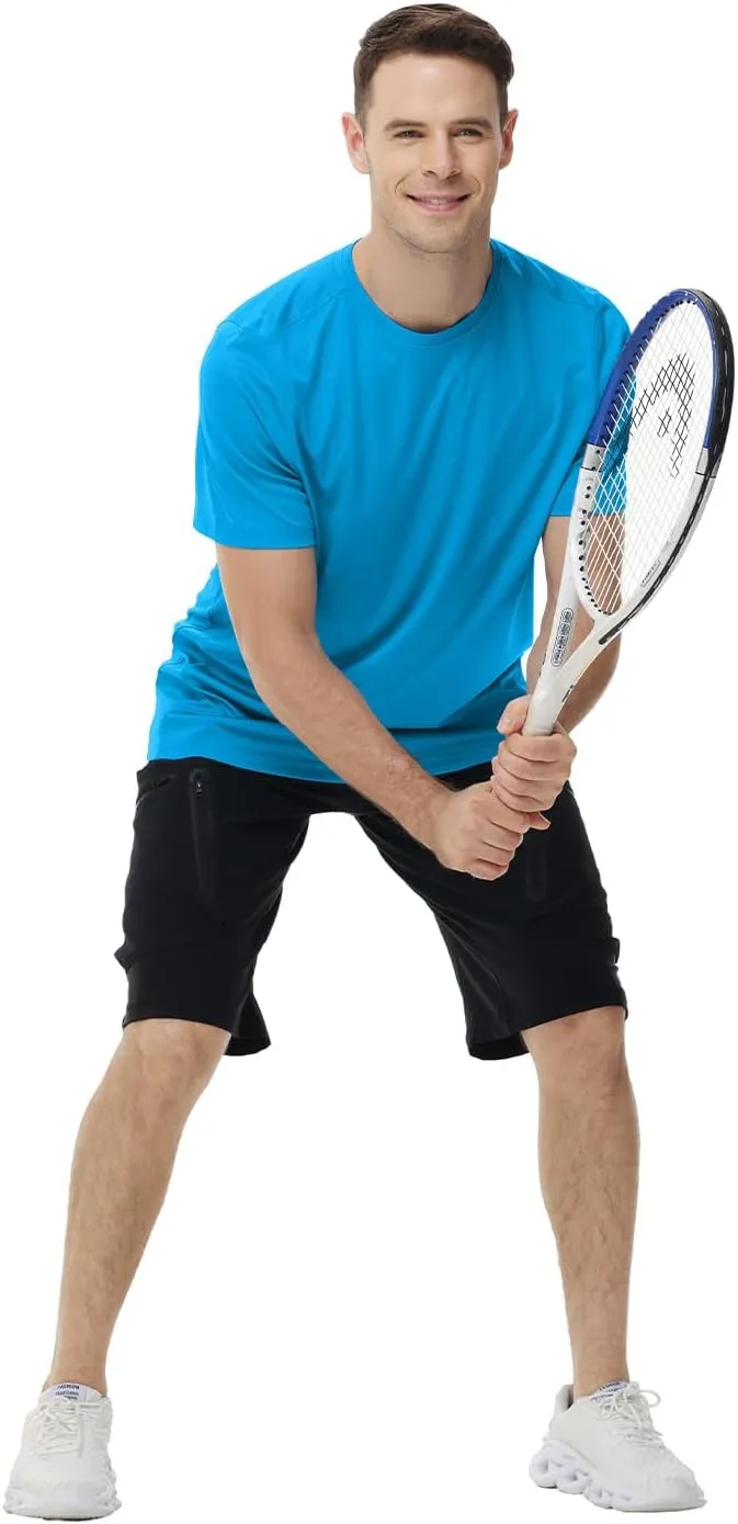 Mens Quick Dry Fit Mositure Wicking Athletic Performance T Shirt -Crewneck Outdoor Activewear Tops