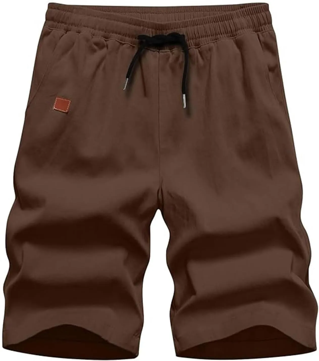 Mens Shorts 7 Inch, Mens Casual Shorts - Cotton Drawstring Summer Beach Stretch Twill Chino Golf Shorts with Pockets