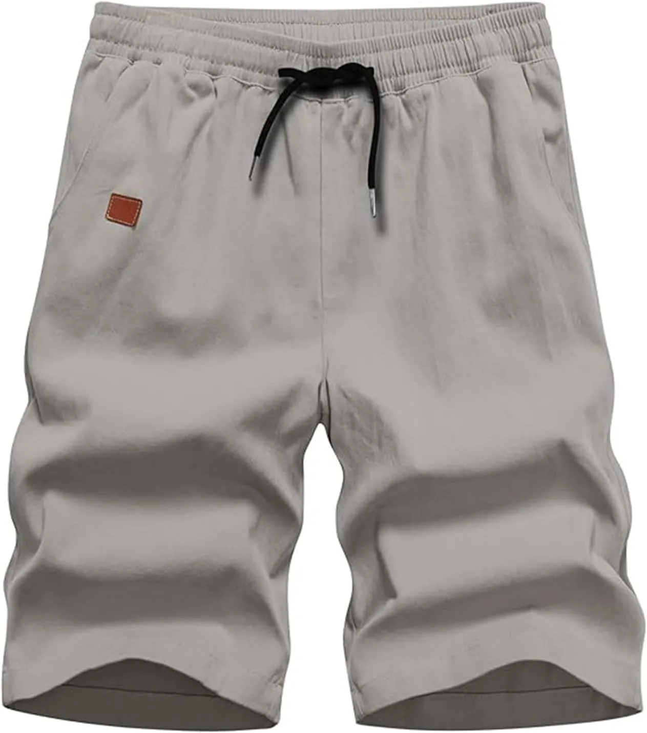 Mens Shorts 7 Inch, Mens Casual Shorts - Cotton Drawstring Summer Beach Stretch Twill Chino Golf Shorts with Pockets