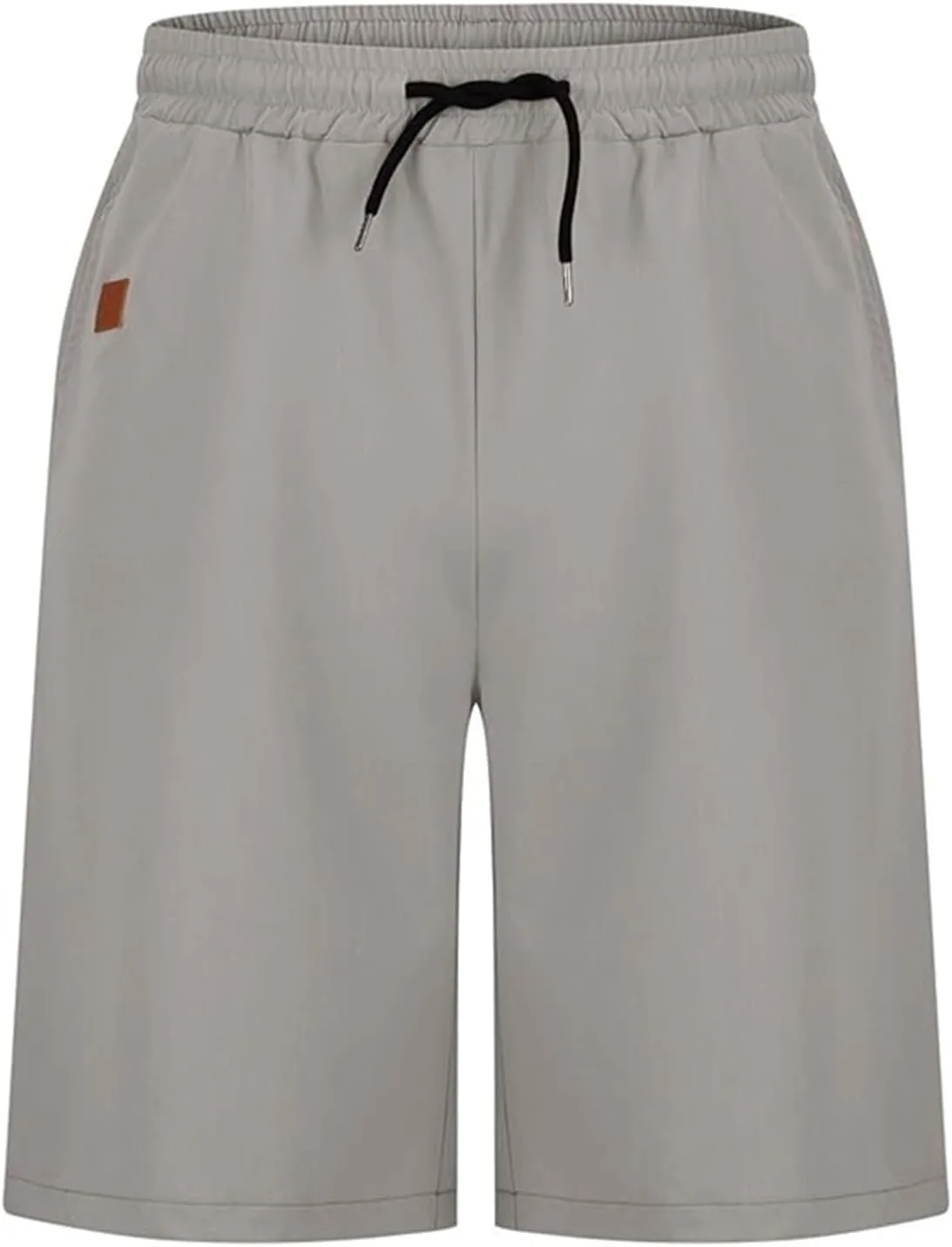Mens Shorts 7 Inch, Mens Casual Shorts - Cotton Drawstring Summer Beach Stretch Twill Chino Golf Shorts with Pockets