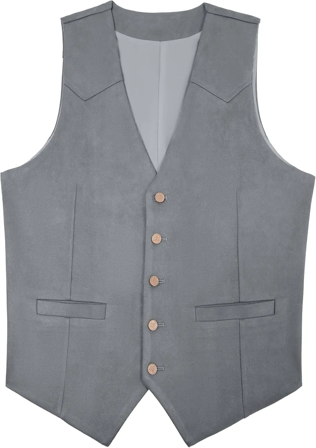 Men's Suede Leather Vest Casual Cowboy Western Vests Mens Waistcoat