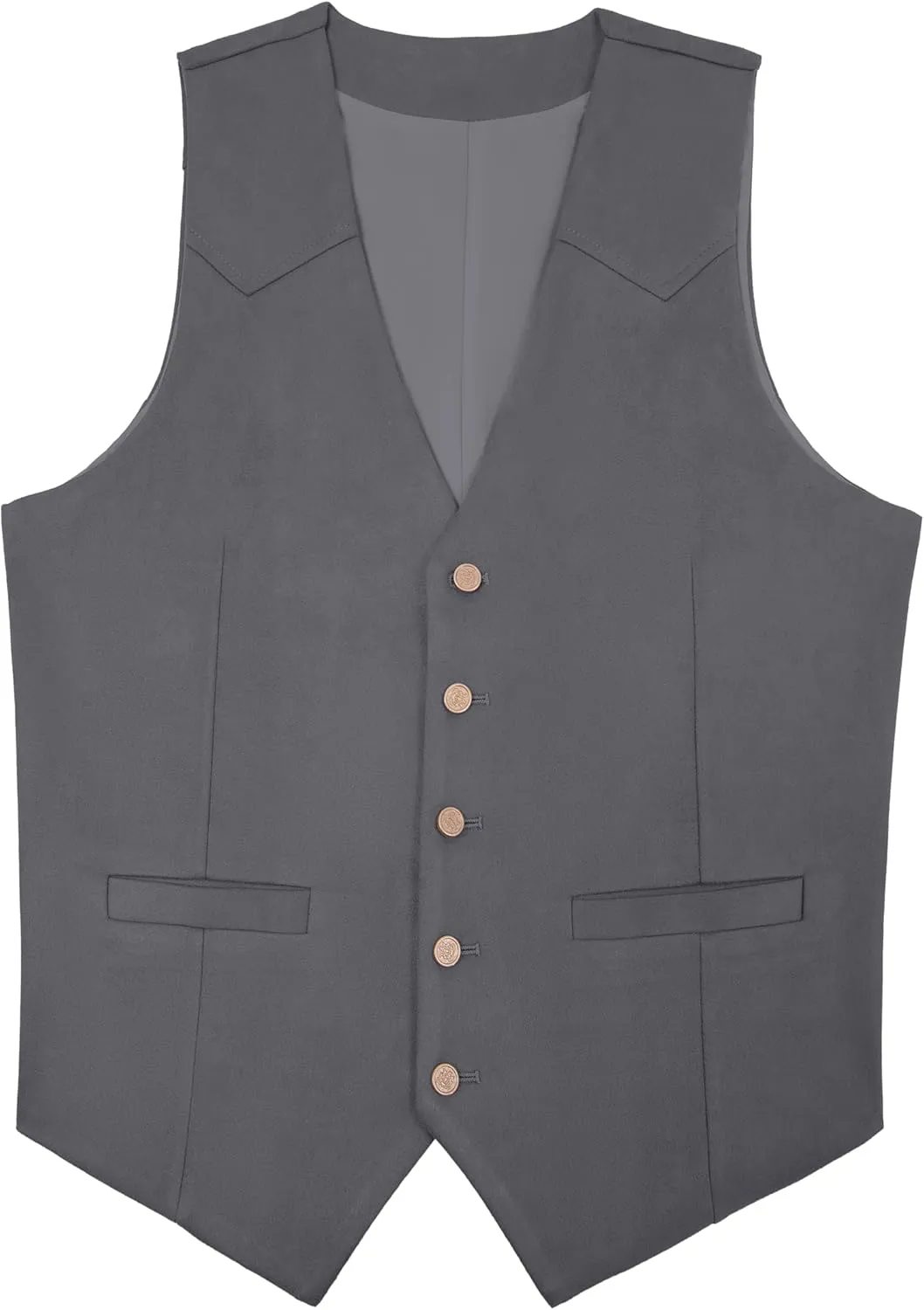 Men's Suede Leather Vest Casual Cowboy Western Vests Mens Waistcoat
