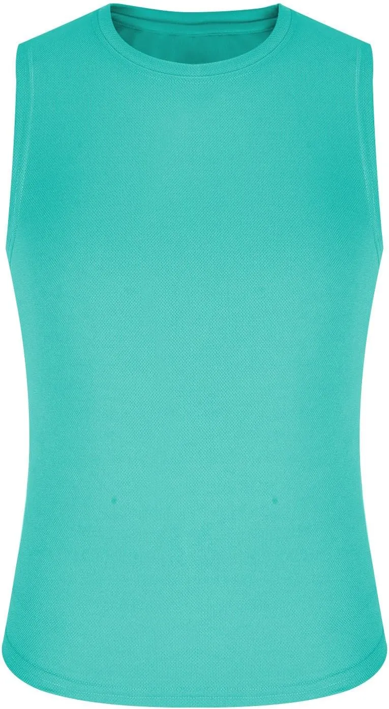 Men's Tank Shirts Jogging Sport Round Neck Cut Off T-Shirt Gym Workout Tank Top Moisture Wicking Fast Dry Tanks
