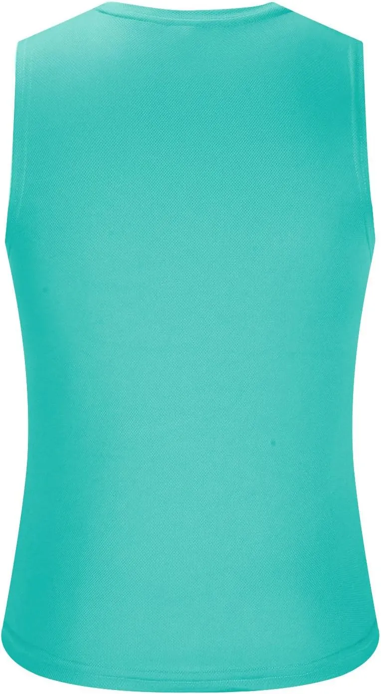 Men's Tank Shirts Jogging Sport Round Neck Cut Off T-Shirt Gym Workout Tank Top Moisture Wicking Fast Dry Tanks
