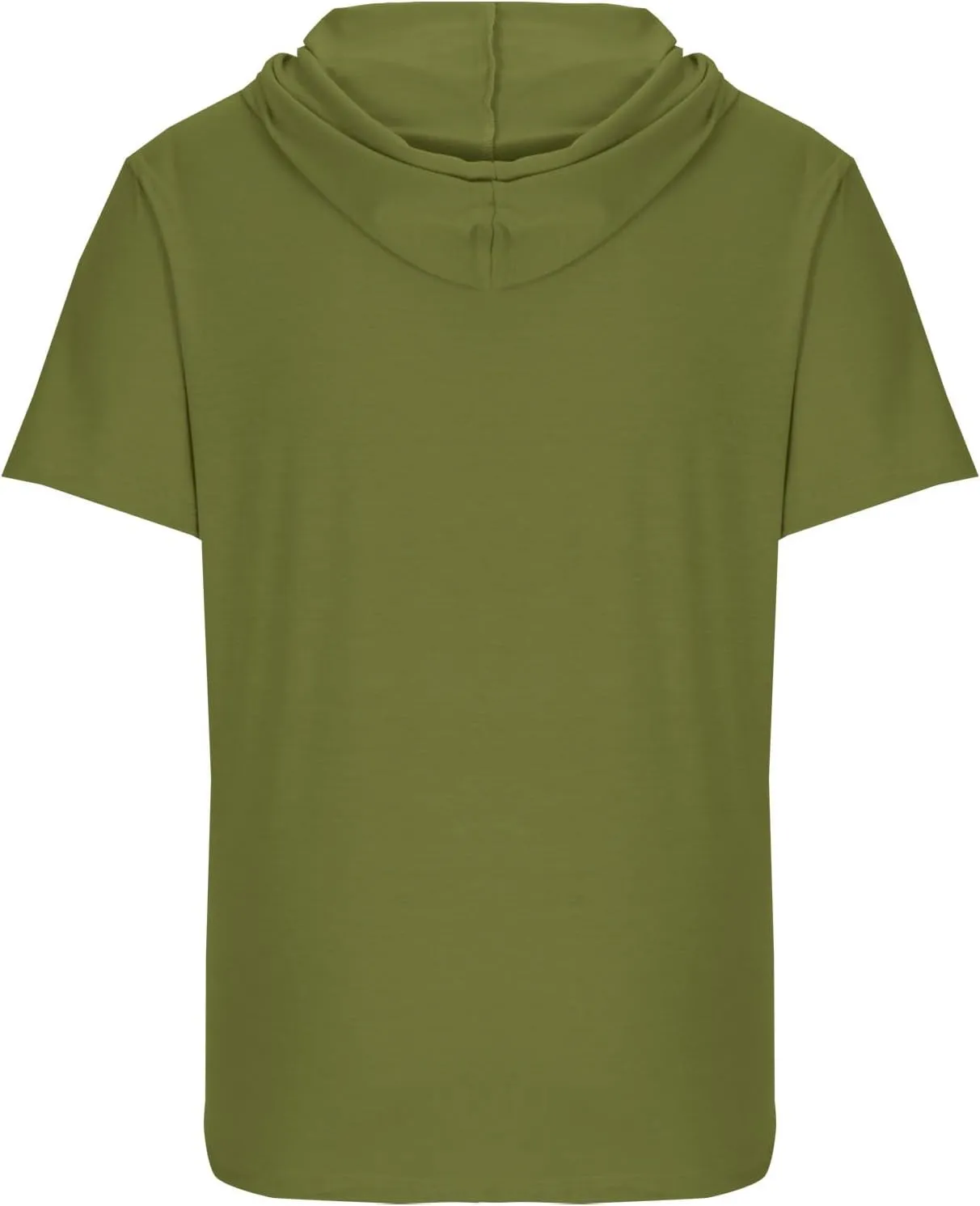 Mens Tshirts Cotton Short Sleeve Causal Hooded Shirts Lightweight Solid Athletic Workout Tops Drawstring Hoodies