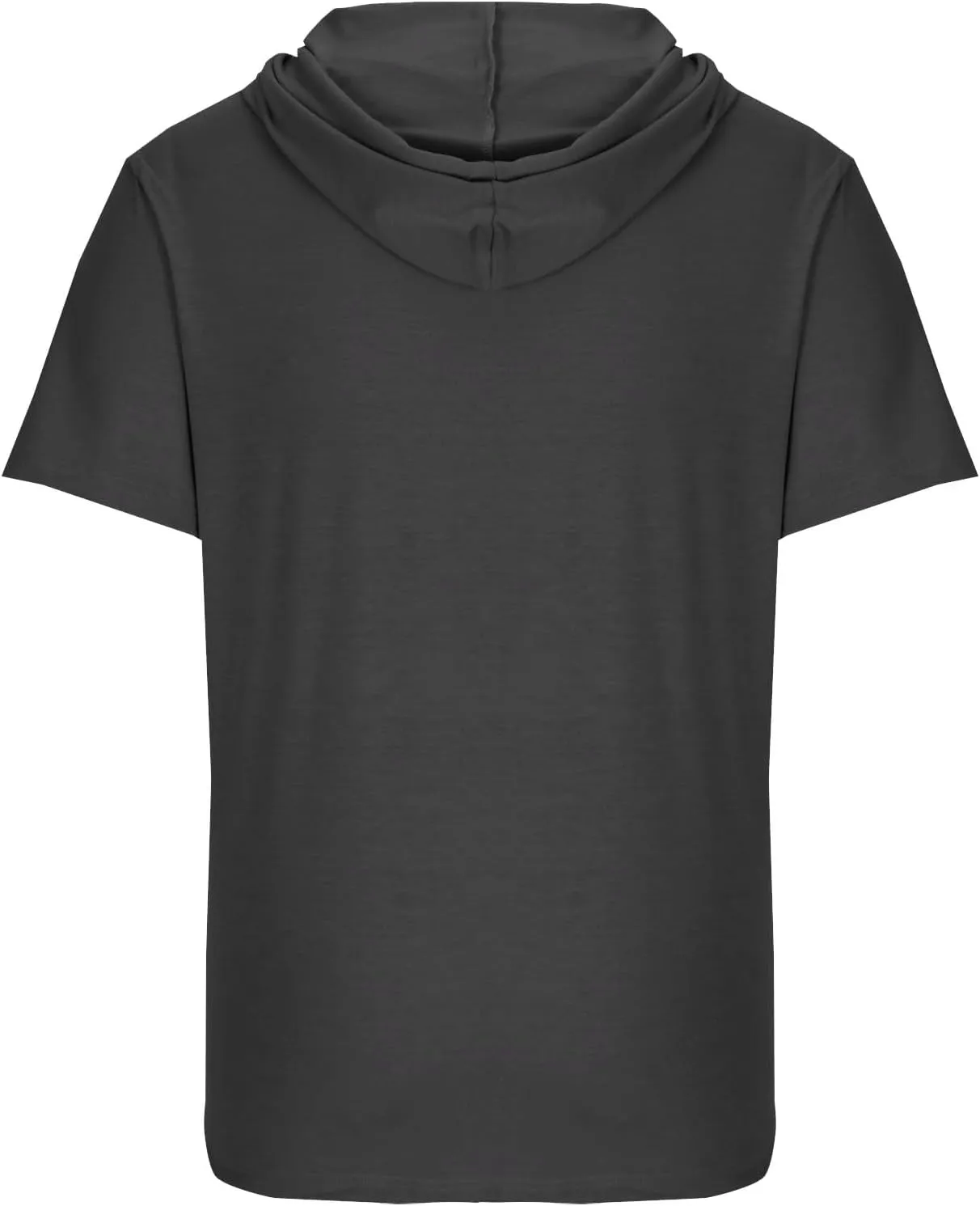 Mens Tshirts Cotton Short Sleeve Causal Hooded Shirts Lightweight Solid Athletic Workout Tops Drawstring Hoodies