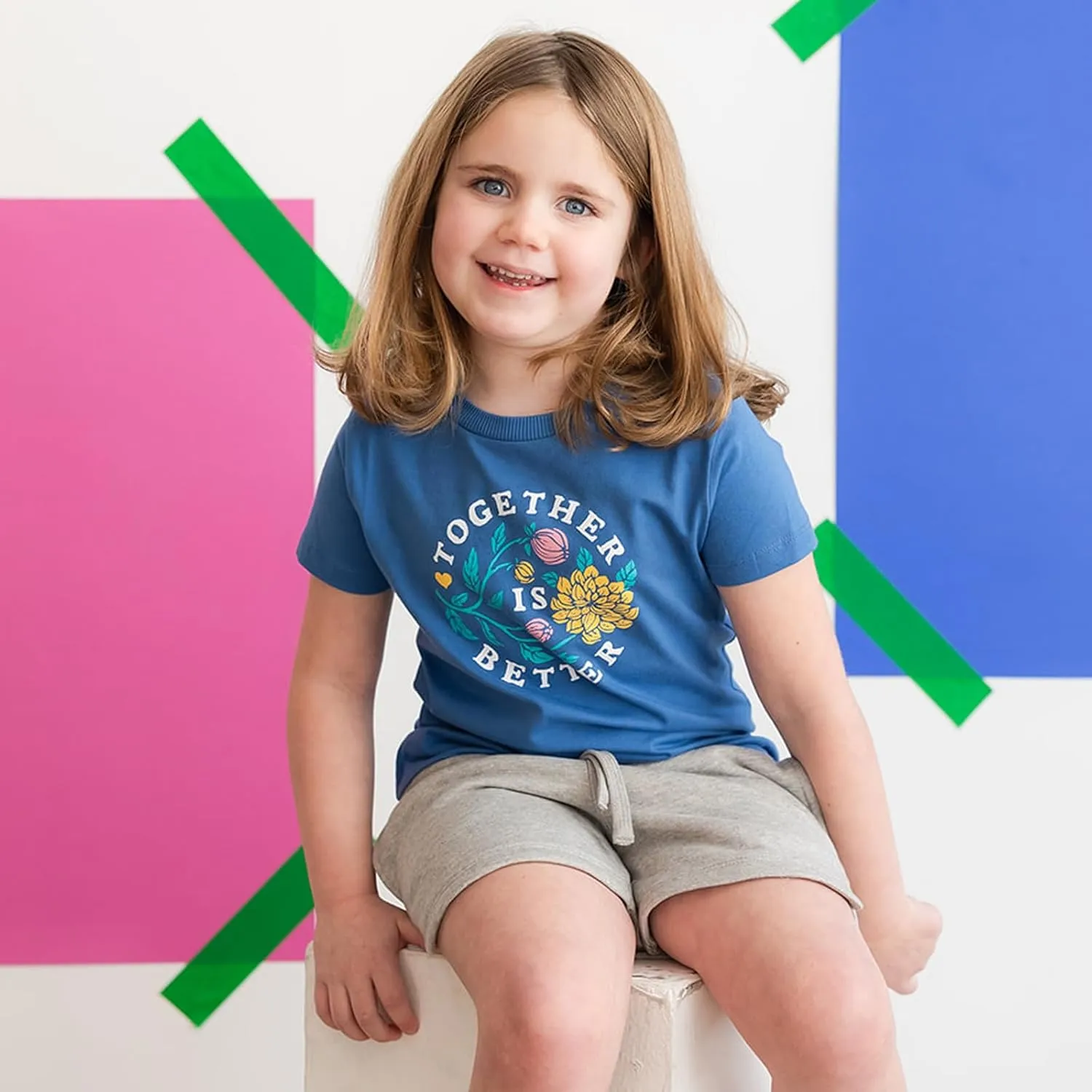 Mightly Girls' Crewneck Short Sleeve T Shirts | 100% Organic Cotton, Colorful Casual Clothes, Soft & Basic Crewneck Tee