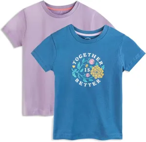 Mightly Girls' Crewneck Short Sleeve T Shirts | 100% Organic Cotton, Colorful Casual Clothes, Soft & Basic Crewneck Tee