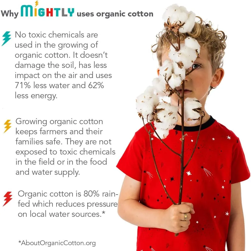 Mightly Girls' Crewneck Short Sleeve T Shirts | 100% Organic Cotton, Colorful Casual Clothes, Soft & Basic Crewneck Tee