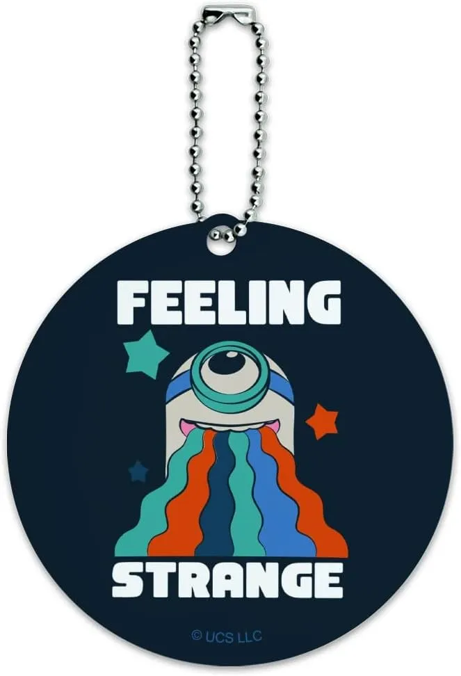 Minions Feeling Strange Round Luggage ID Tag Card Suitcase Carry-On