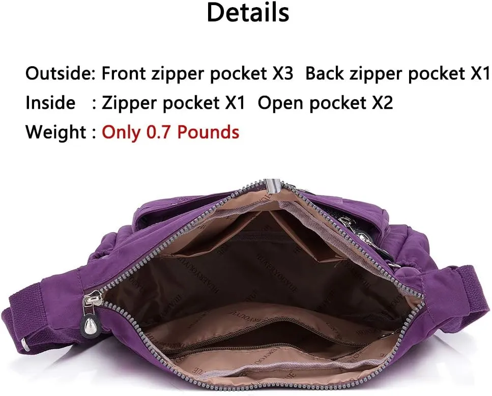 MINTEGRA Crossbody Bag for Women Nylon Waterproof Shoulder Purse Messenger Bag Lightweight Pocketbooks