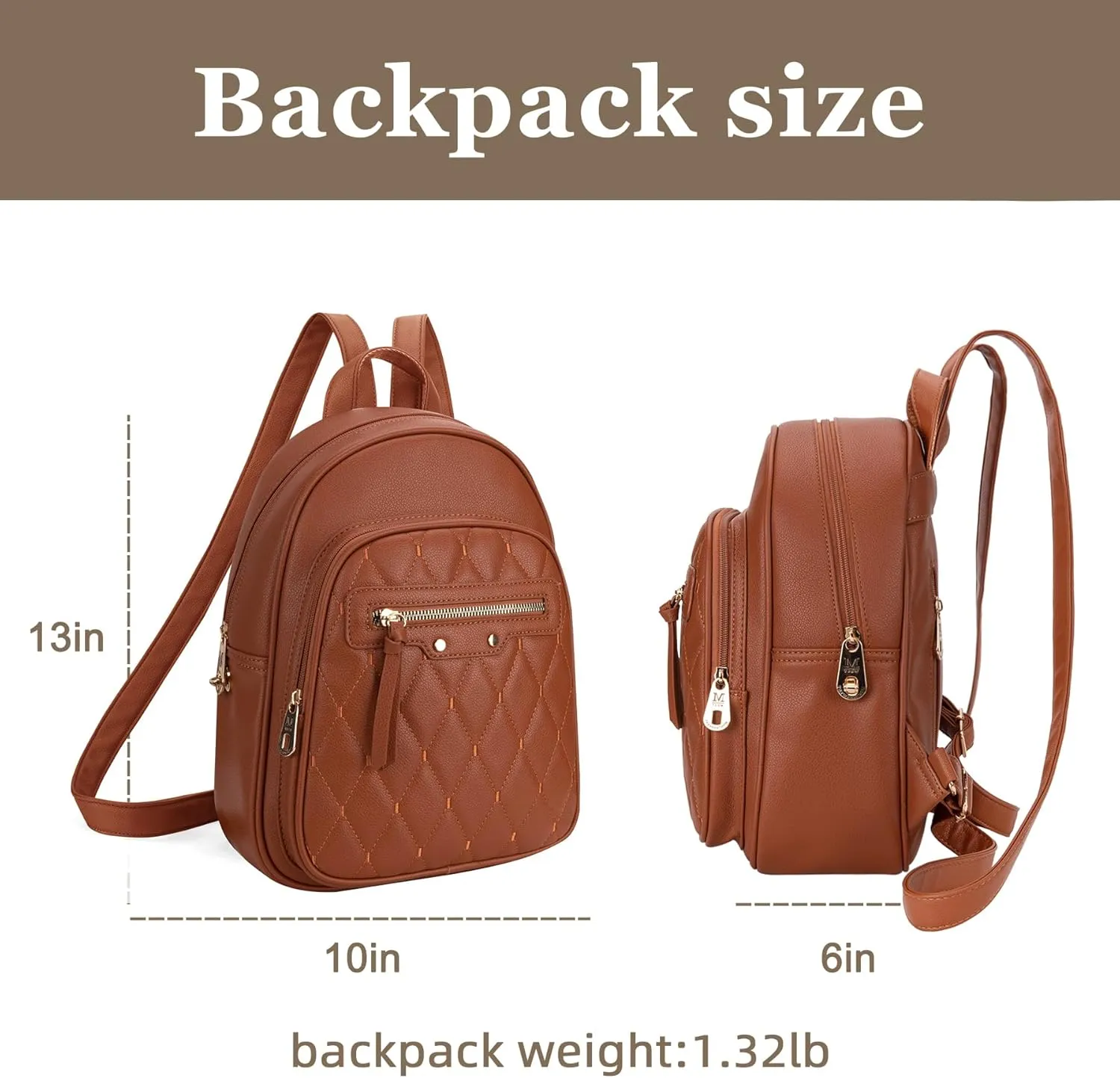 Montana West 3Pcs Anti Theft Backpack Purse for Women Small Quilted Backpack Set