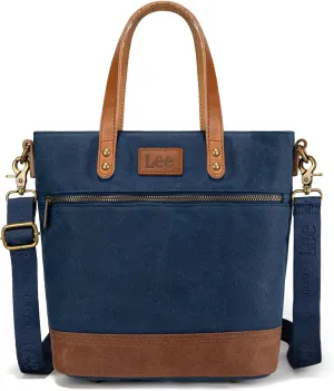 Montana West x Lee Waxed Canvas Tote Bag for Women Medium Vintage Crossbody Bag for Work with Leather Handle