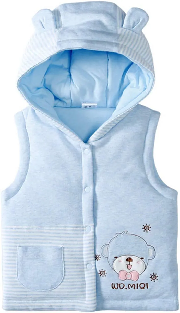 Monvecle Baby to Toddler Hooded Vests Unisex Infants Sleeveless Padded Waistcoat
