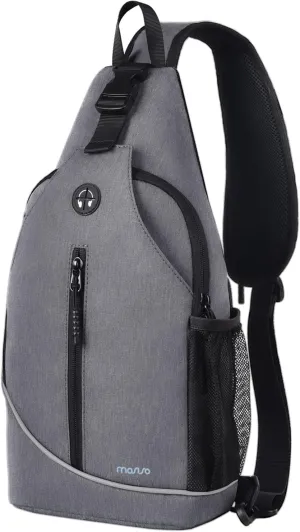 MOSISO Sling Backpack, Crossbody Shoulder Chest Bag Travel Hiking Daypack with Vertical Zipper Pocket&Reflective Strip