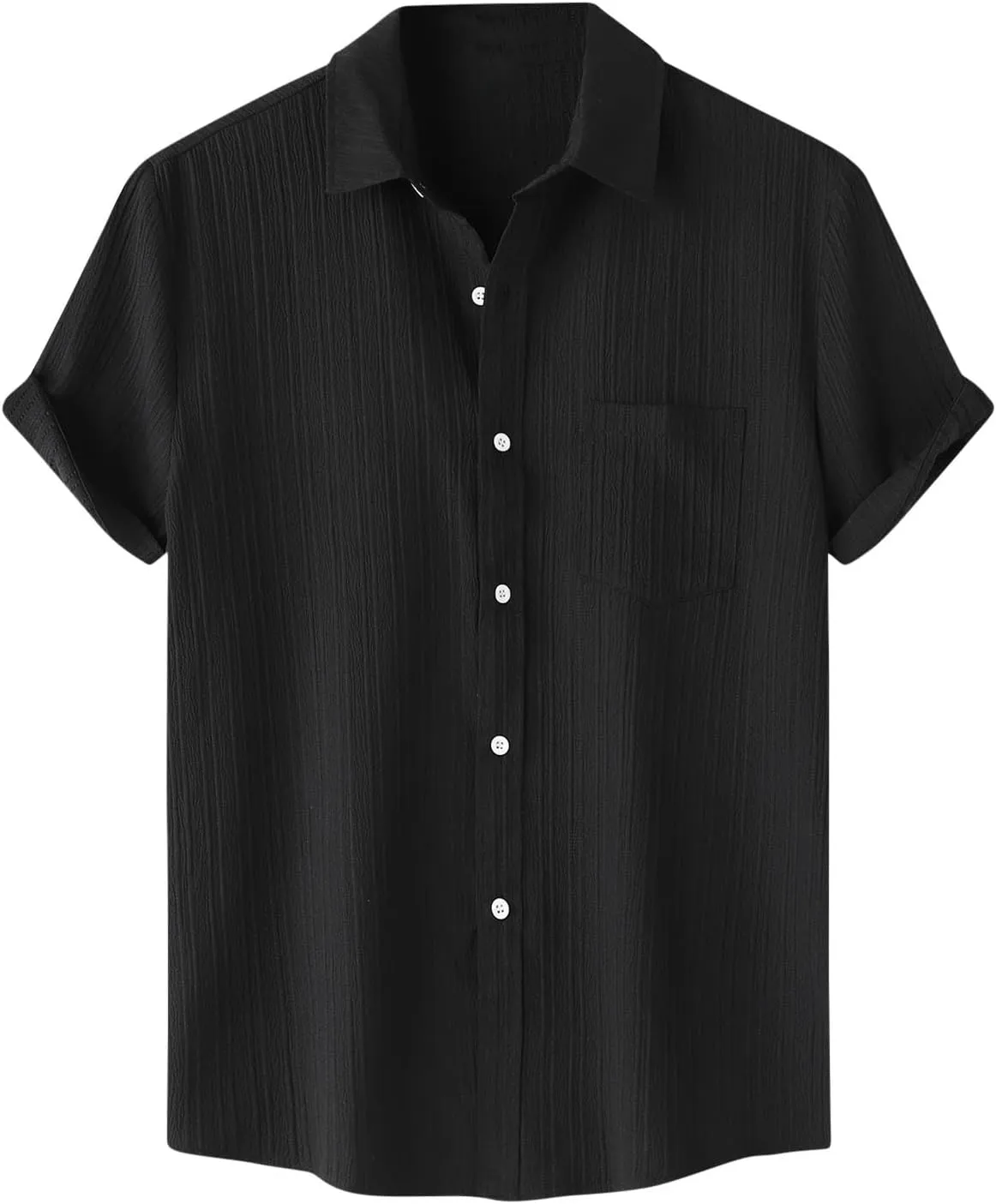 Muscularfit Slim Fit Dress Shirts for Men 2024 Casual Short Sleeve Button Down Shirt Summer Regular Fit Solid Collar Shirts