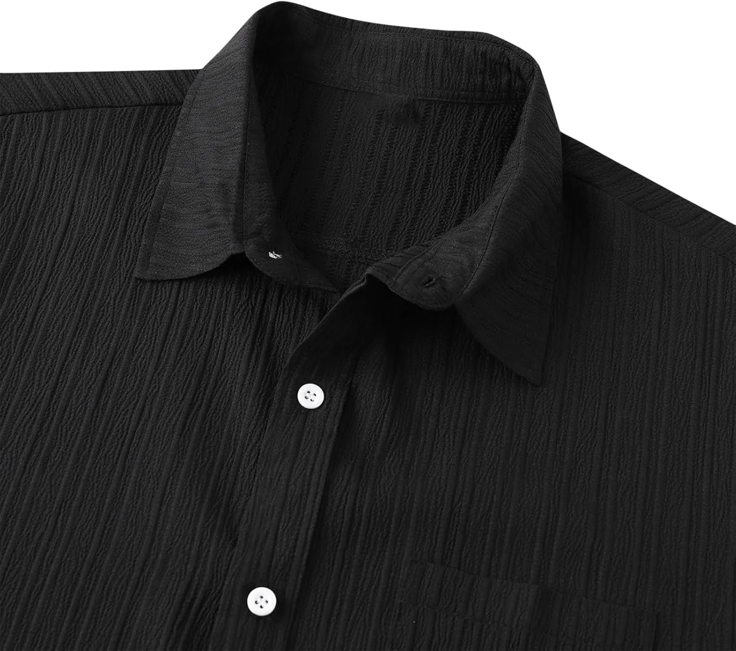 Muscularfit Slim Fit Dress Shirts for Men 2024 Casual Short Sleeve Button Down Shirt Summer Regular Fit Solid Collar Shirts