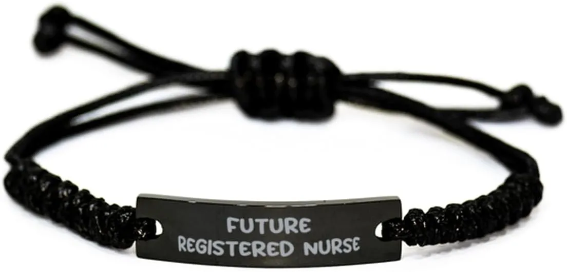 Nice Registered nurse Gifts, Future Registered, Special Black Rope Bracelet For Coworkers, Engraved Bracelet From Colleagues, Nurse Appreciation Gifts, Personalized nurse gifts, Nurse thank you gifts,