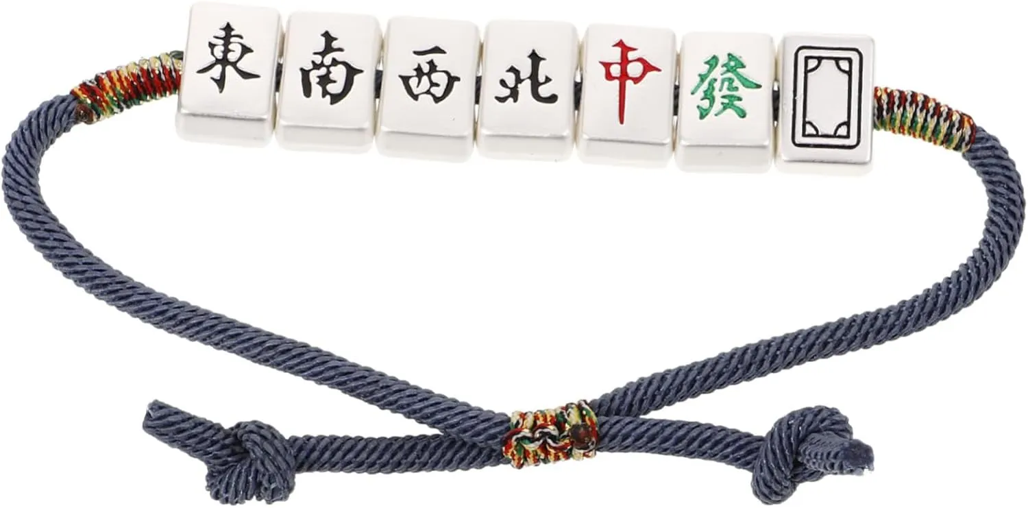 NOLITOY Braided Mahjong Style Bracelet Decorative Woven Wrist Chain Aesthetic Ancient Jewelry for Men and Women Unique present for Birthdays and Anniversaries