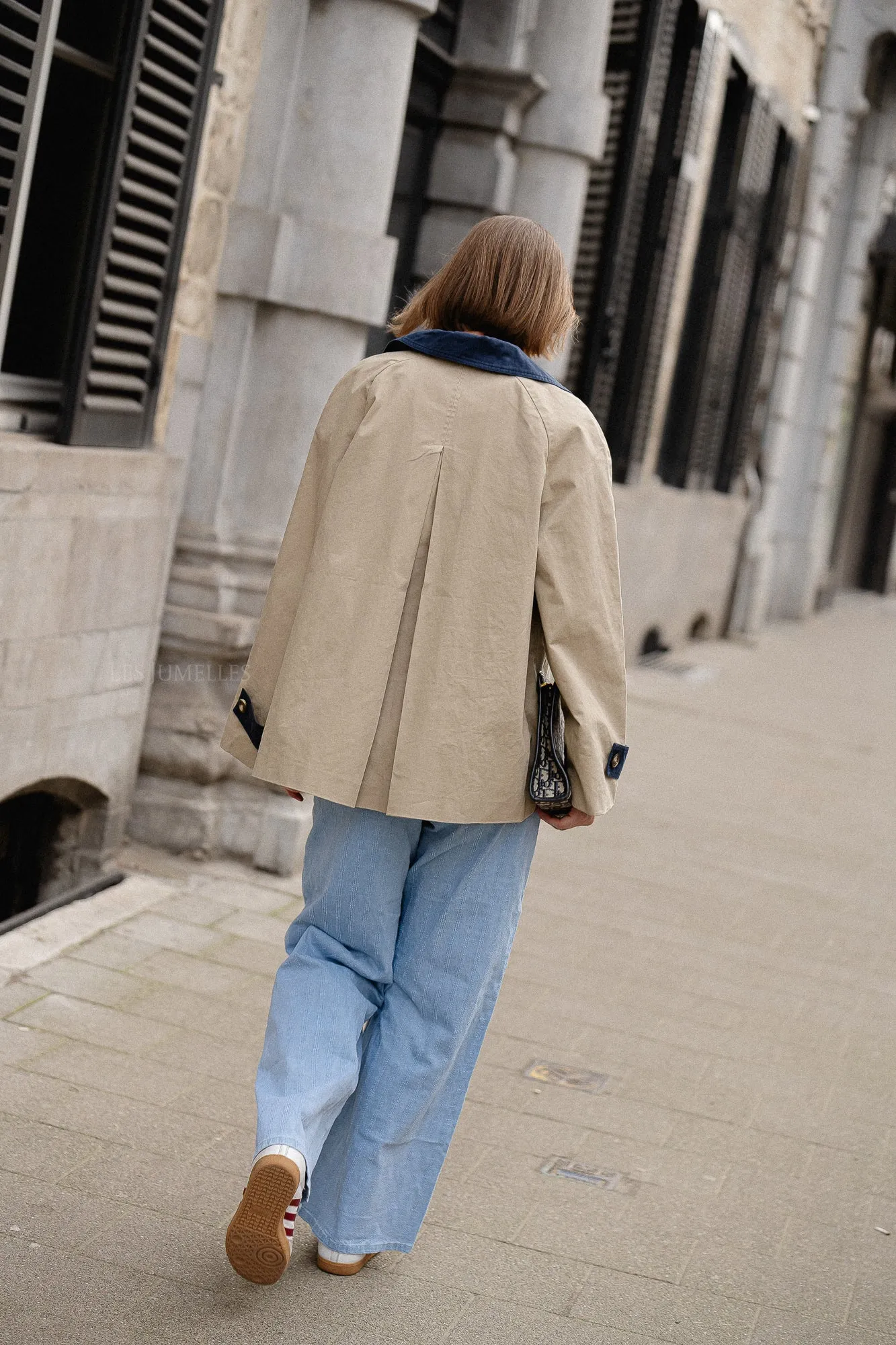 OBJHarper LS trenchcoat twill/dark denim