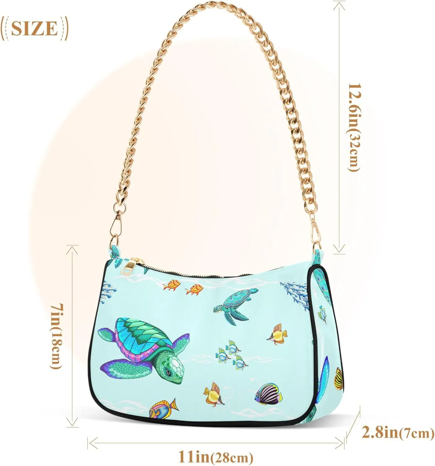 Orange Gray Chrysanthemum Cute Purse Hobo Party Purses Women's Shoulder Handbags over the Shoulder Purse