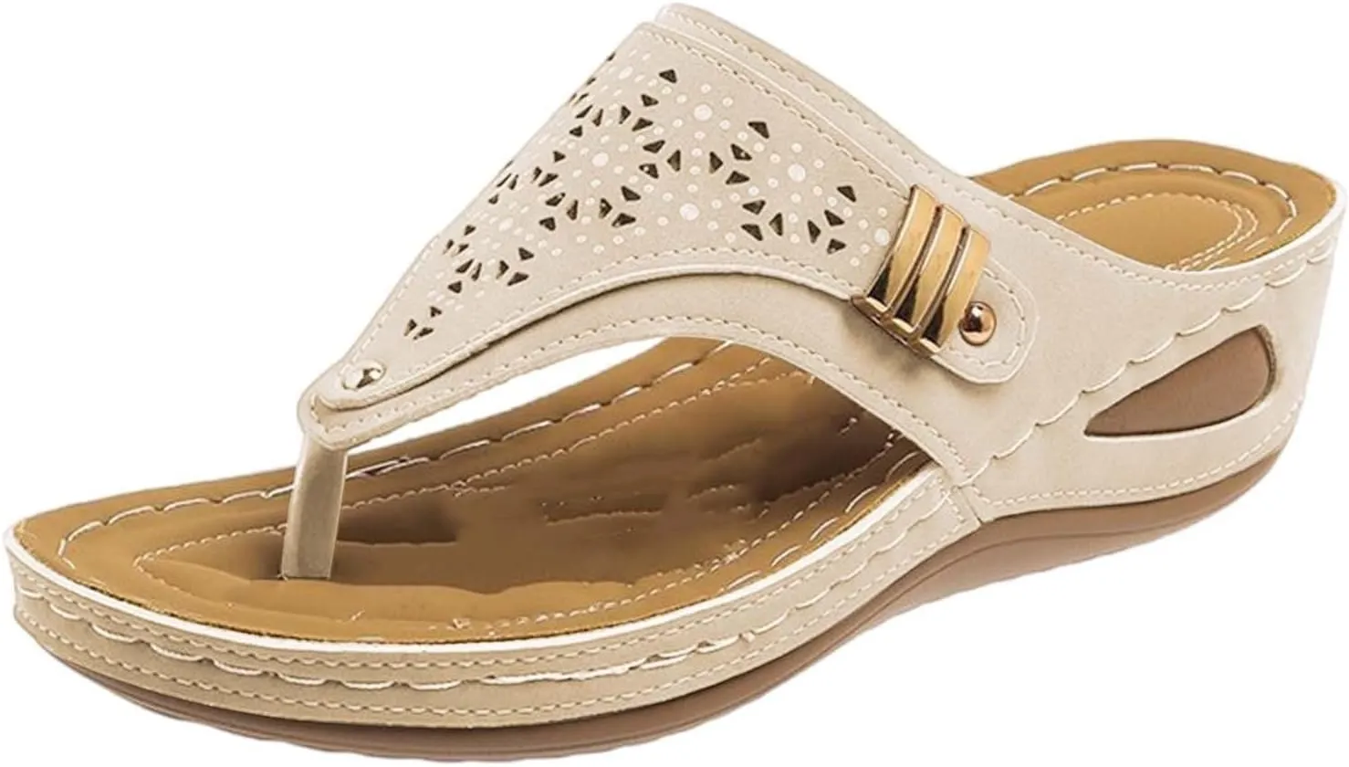 Orthopedic Sandals for Women 2025 Boho Wide Width Flip Flops Comfortable Arch Support Open Toe Sandals