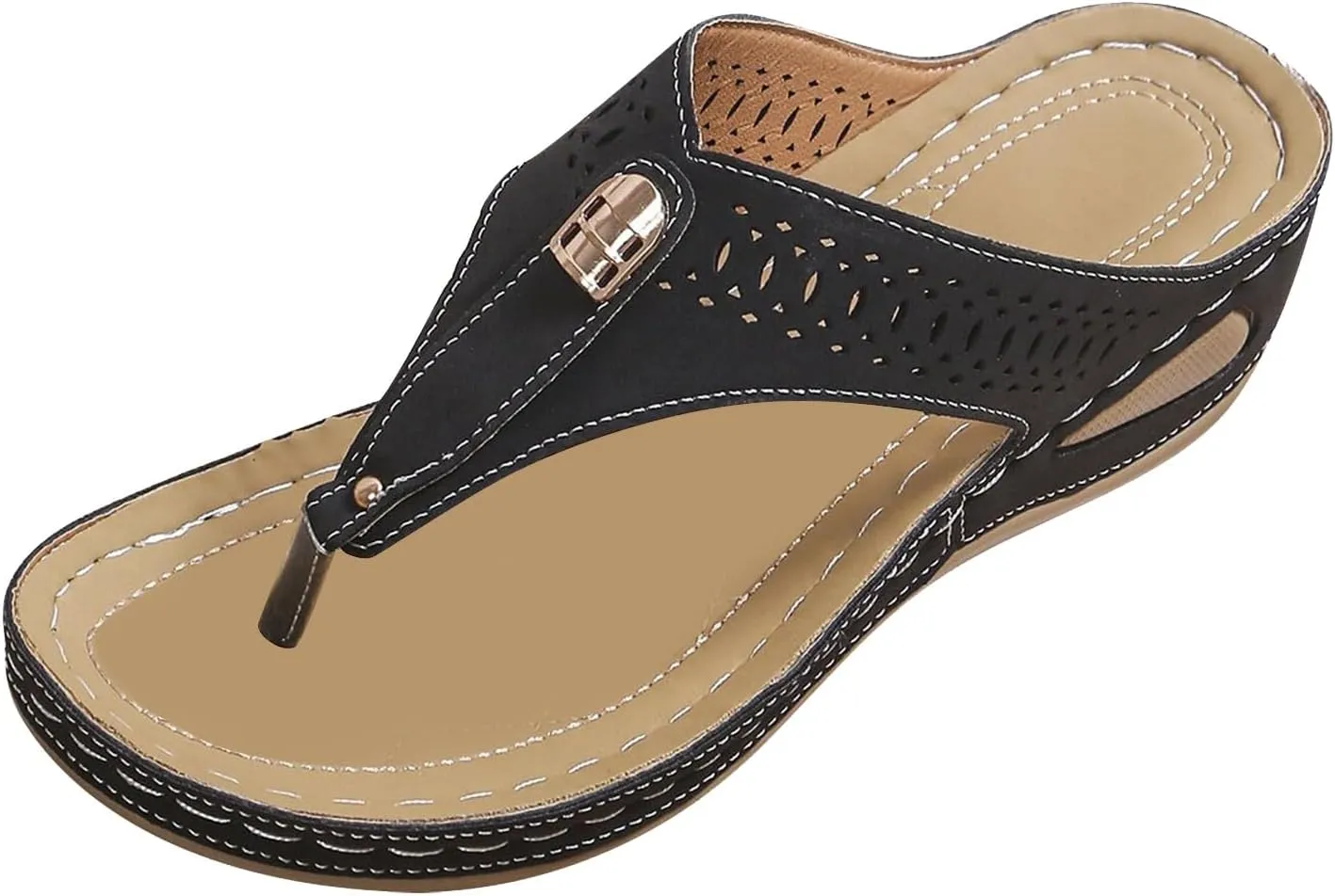 Orthopedic Sandals for Women - Arch Support Wedge Flip Flops, Summer 2025 Comfortable Dressy Casual Beach Slippers