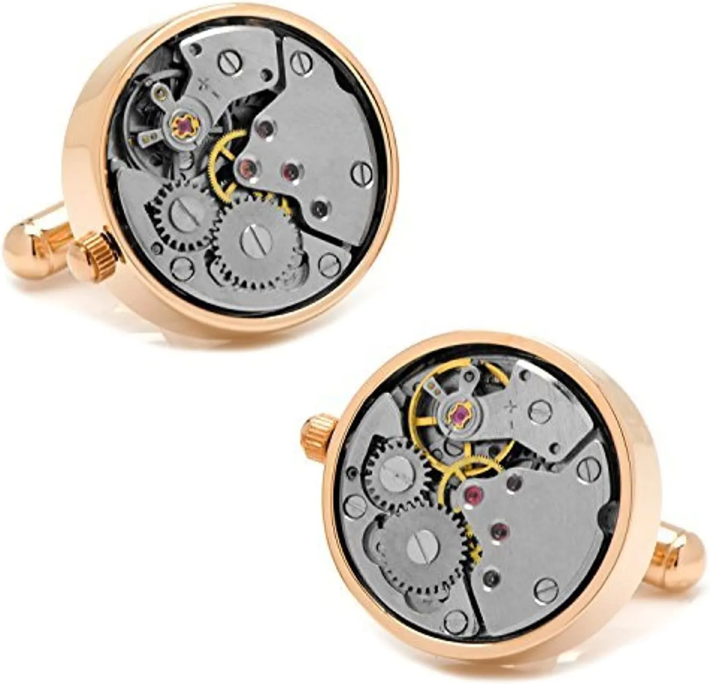 Ox and Bull Trading Co. Rose Gold Watch Movement Cufflinks