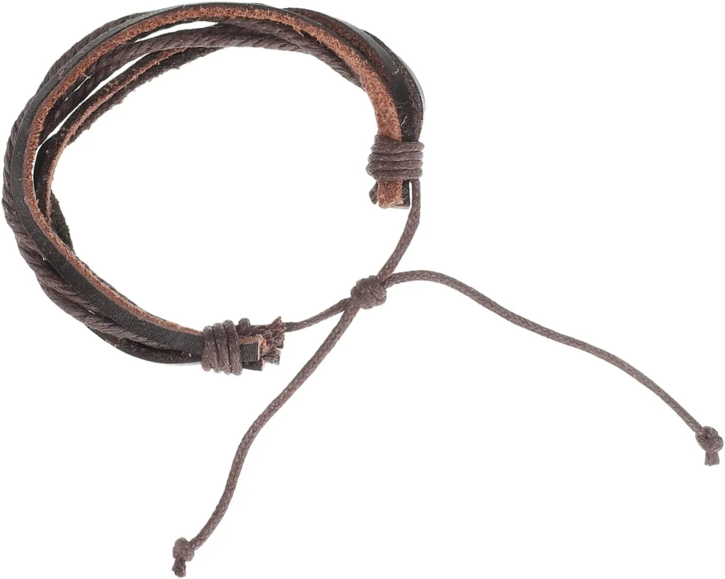 PartyKindom Leather Woven Braided Rope Bracelet Men's Women's Adjustable Western Jewelry