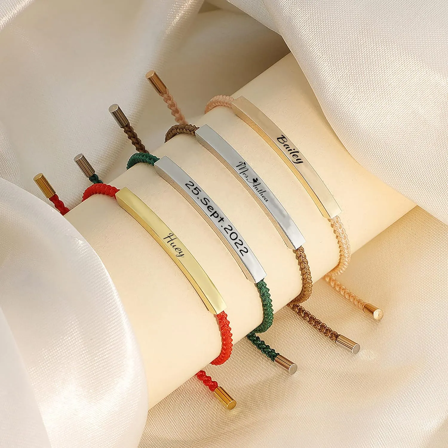 Personalized Bracelet, Inspirational Bracelets for Women Friendship Bracelet Braided Rope Bracelet Bridesmaid Gift