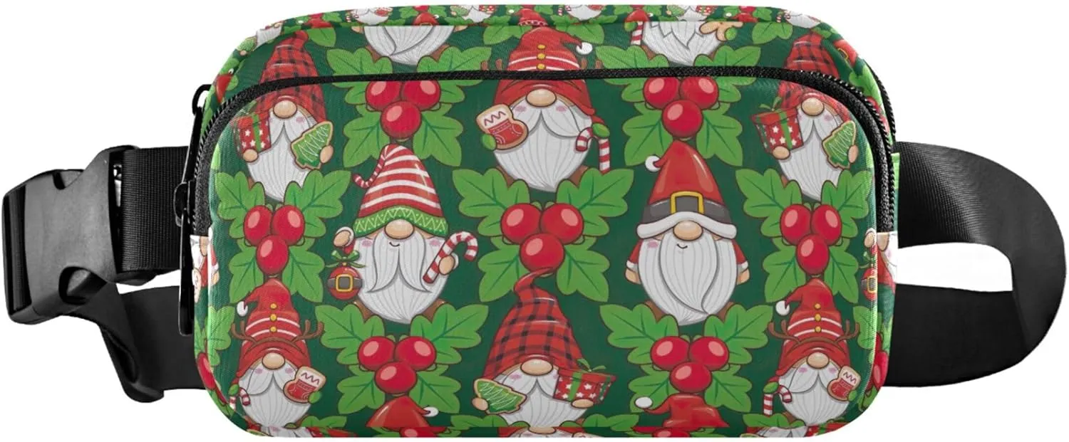Personalized Christmas Santa Gnomes Fanny Pack for Women Waterproof Belt Bags Hip Pack Designer Crossbody Waist Purse