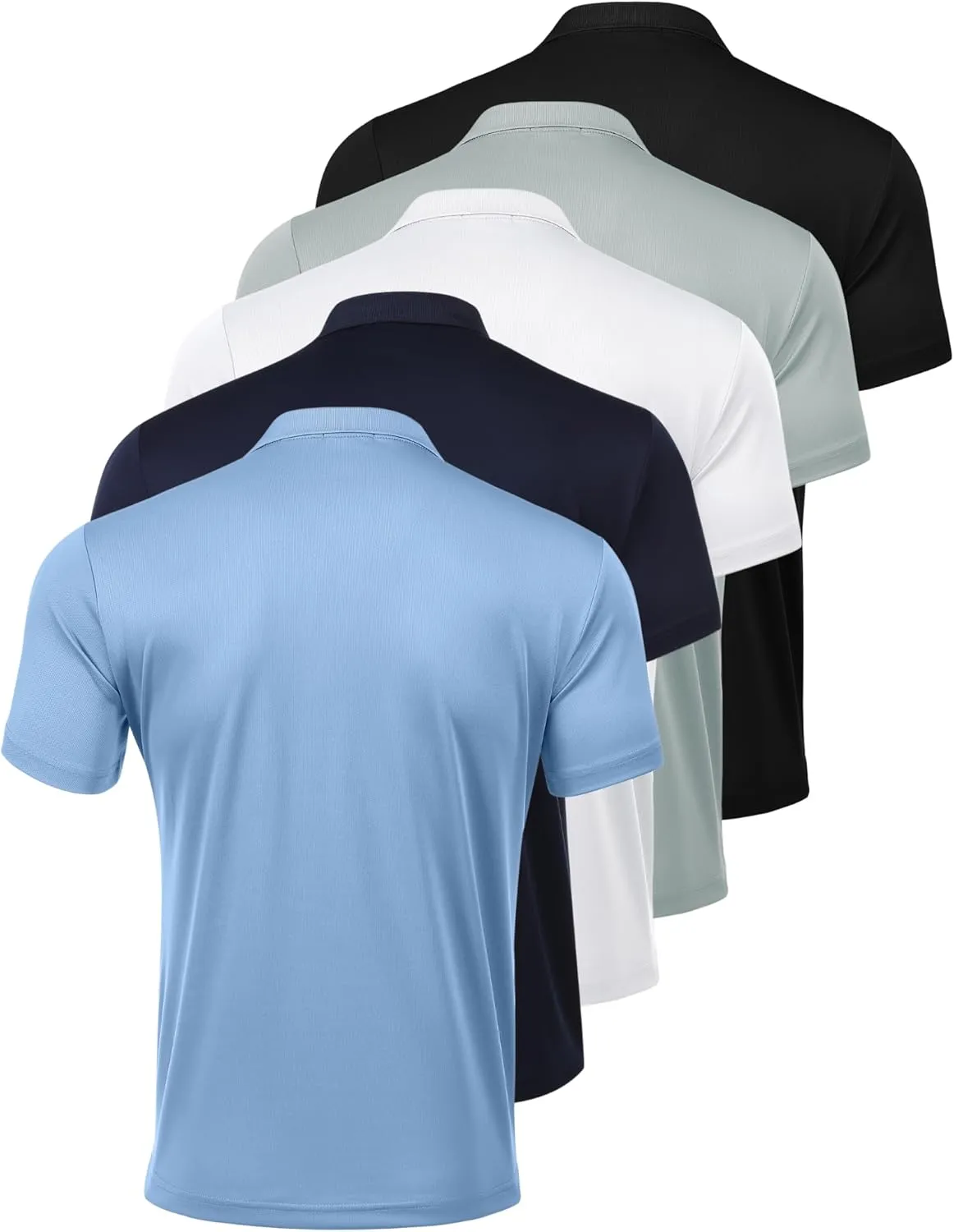 PINSPARK 1/3/4/5 Pack: Golf Polo Shirts for Men Multipacks Quick Dry Short Sleeve Collared Shirt Slim Fit Casual Polos Shirt