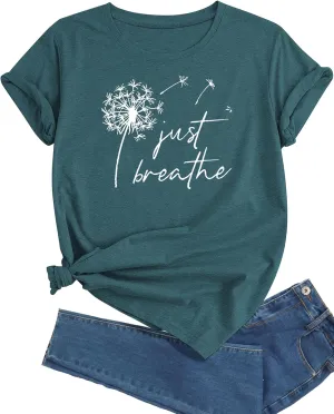 Plus Size Dandelion Graphic Tees for Women Sunflower T Shirt for Women O Neck Short Sleeve Top Tees