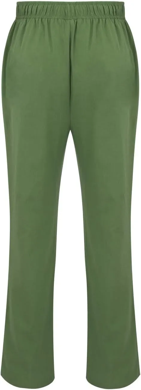 Plus Size Linen Pants Men Loose Wide Leg Elastic Drawstring Waist Casual Pants Lightweight Straight Leg Beach Trouser