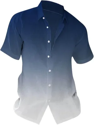 Plus Size Summer Beach Shirts for Men Casual Button Down Shirt Short Sleeve Fashion Vacation Hawaiian Dress Tops 2024