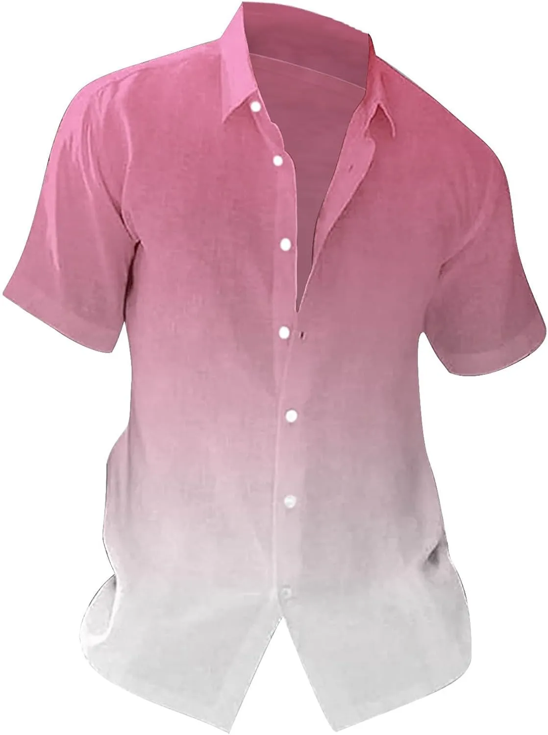 Plus Size Summer Beach Shirts for Men Casual Button Down Shirt Short Sleeve Fashion Vacation Hawaiian Dress Tops 2024