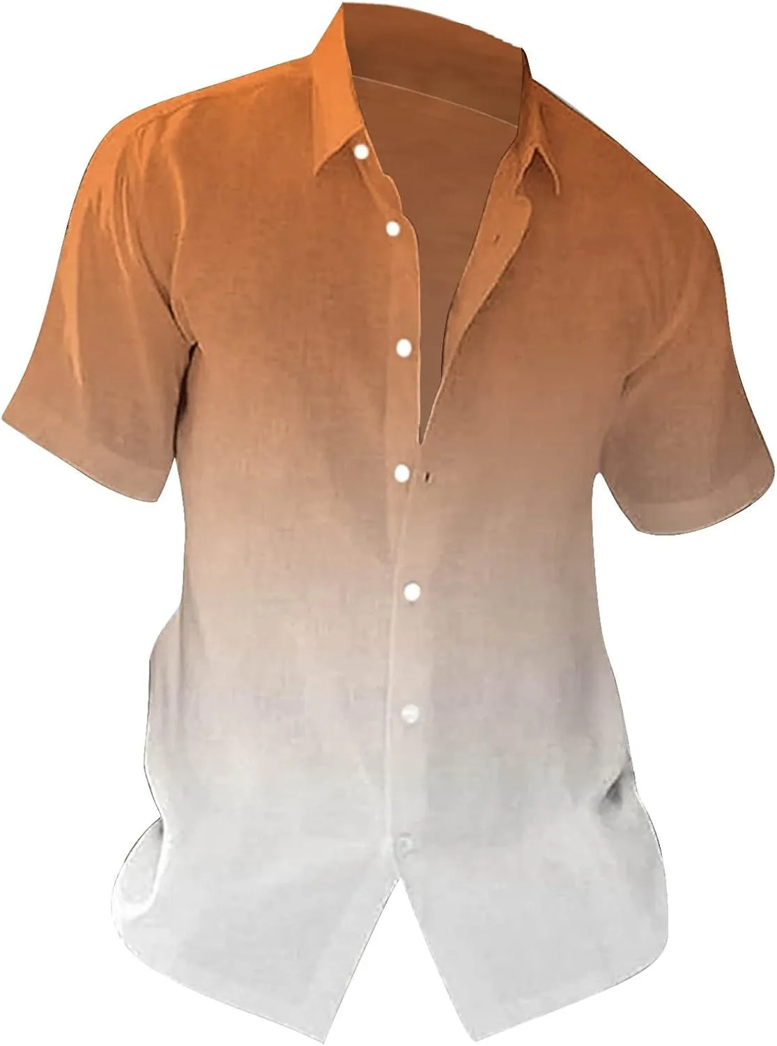 Plus Size Summer Beach Shirts for Men Casual Button Down Shirt Short Sleeve Fashion Vacation Hawaiian Dress Tops 2024