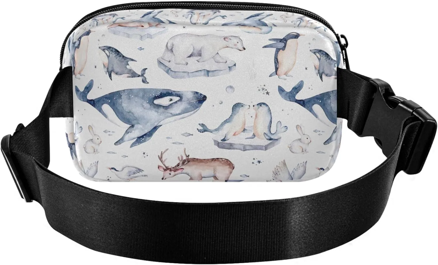 Polar Bear Animals Penguin Fanny Packs for Women Hip Pouch Belt Bag Waterproof Funny Travel Waist Bag