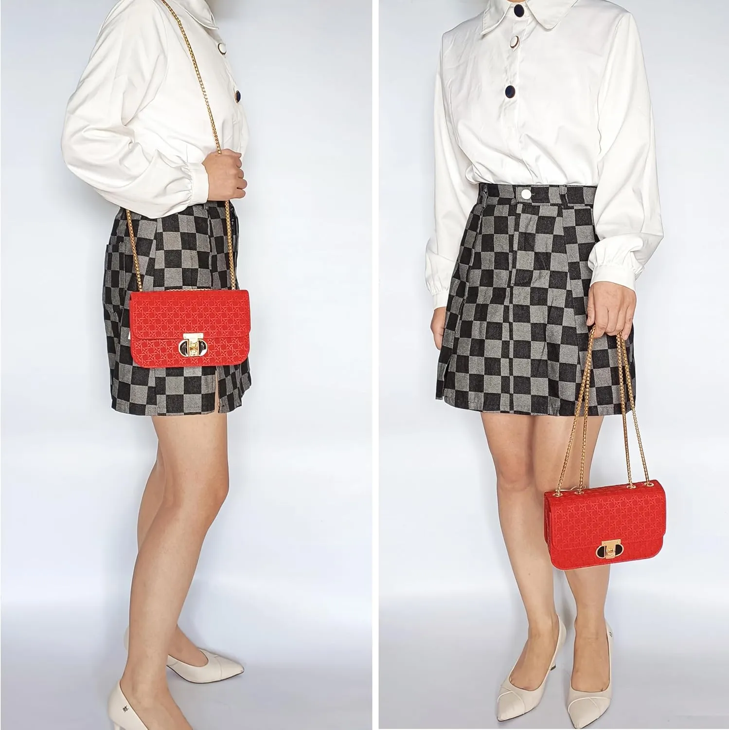 PORT&LOTUS Mini Shoulder Bag for Women PU Leather Small Bags for Women Little Tote Bag Women Purses