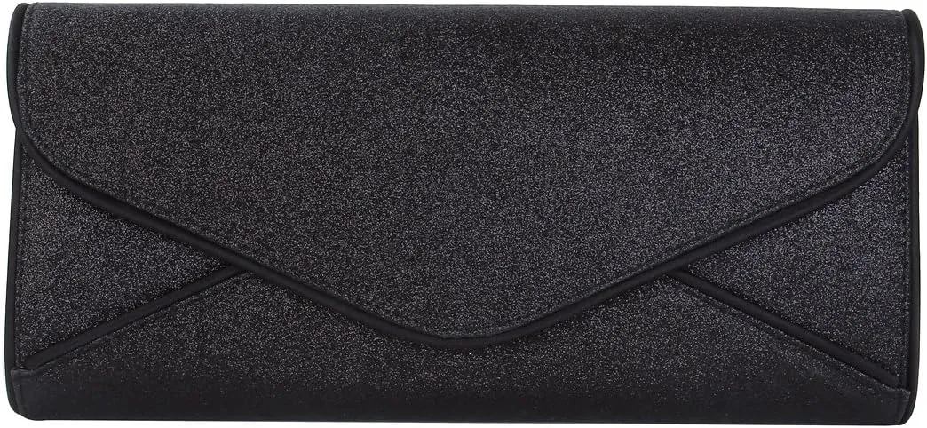 Premium Large Metallic Glitter Envelope Flap Clutch Evening Bag Handbag