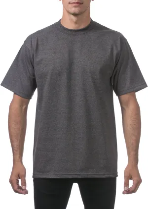 Pro Club Men's Heavyweight Cotton Short Sleeve Crew Neck T-Shirt, Charcoal, Large-Tall