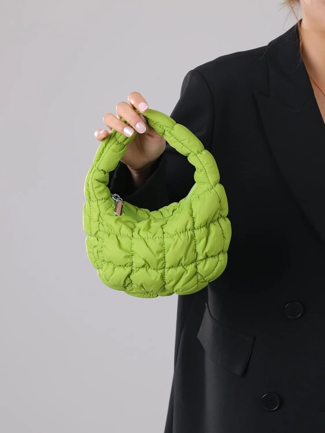 Quilted MINI Handbag and Purses Women Puffer Nylon Hobo Cotton Padded Purse Work Travel Lightweight