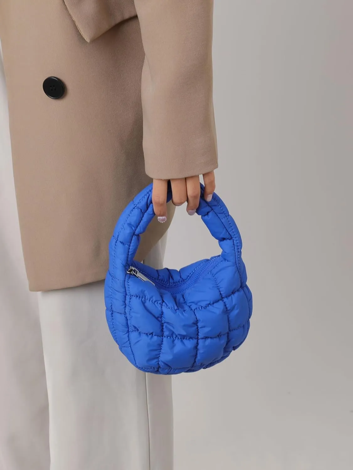 Quilted MINI Handbag and Purses Women Puffer Nylon Hobo Cotton Padded Purse Work Travel Lightweight
