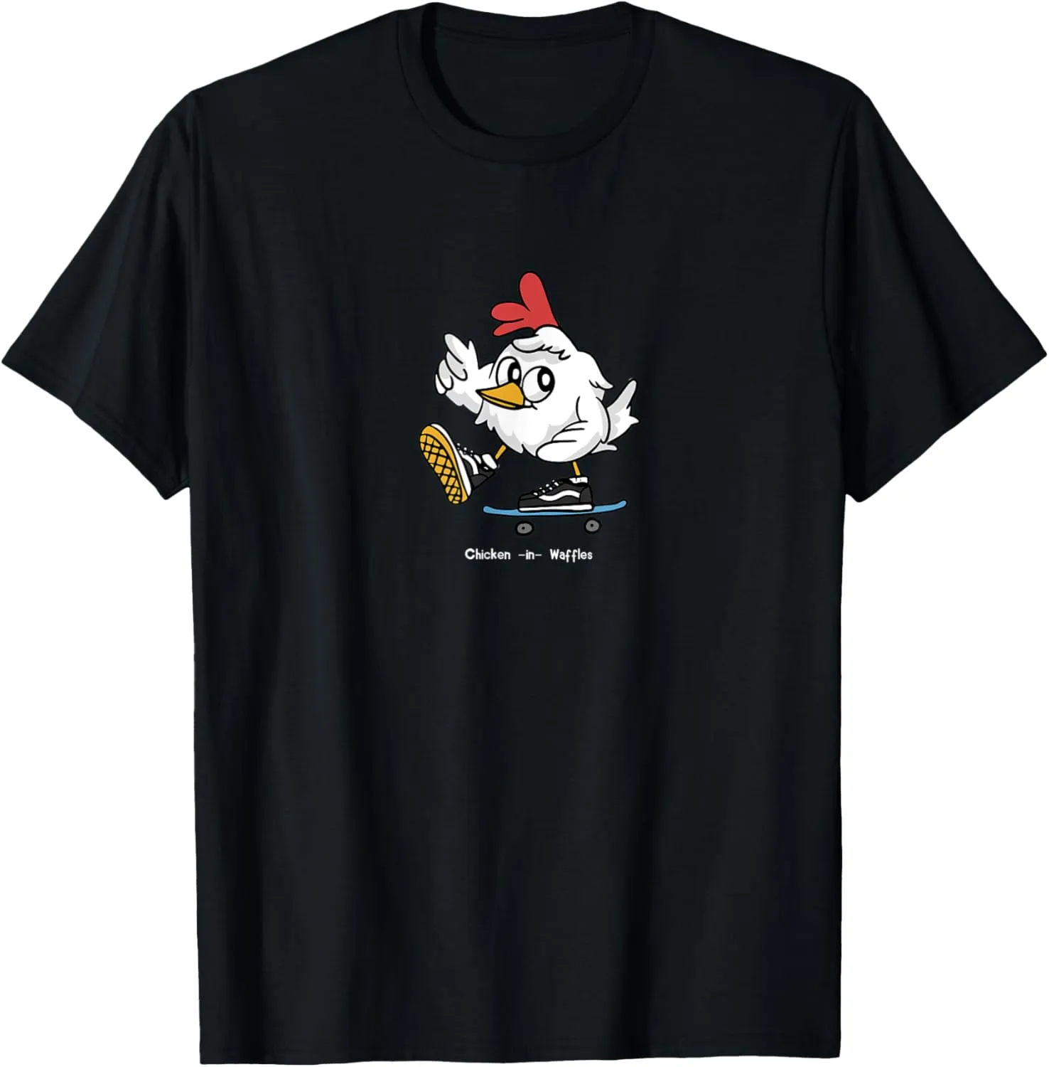 "Chicken In Waffles" Skateboarding in Vans "Waffles" Shoes T-Shirt