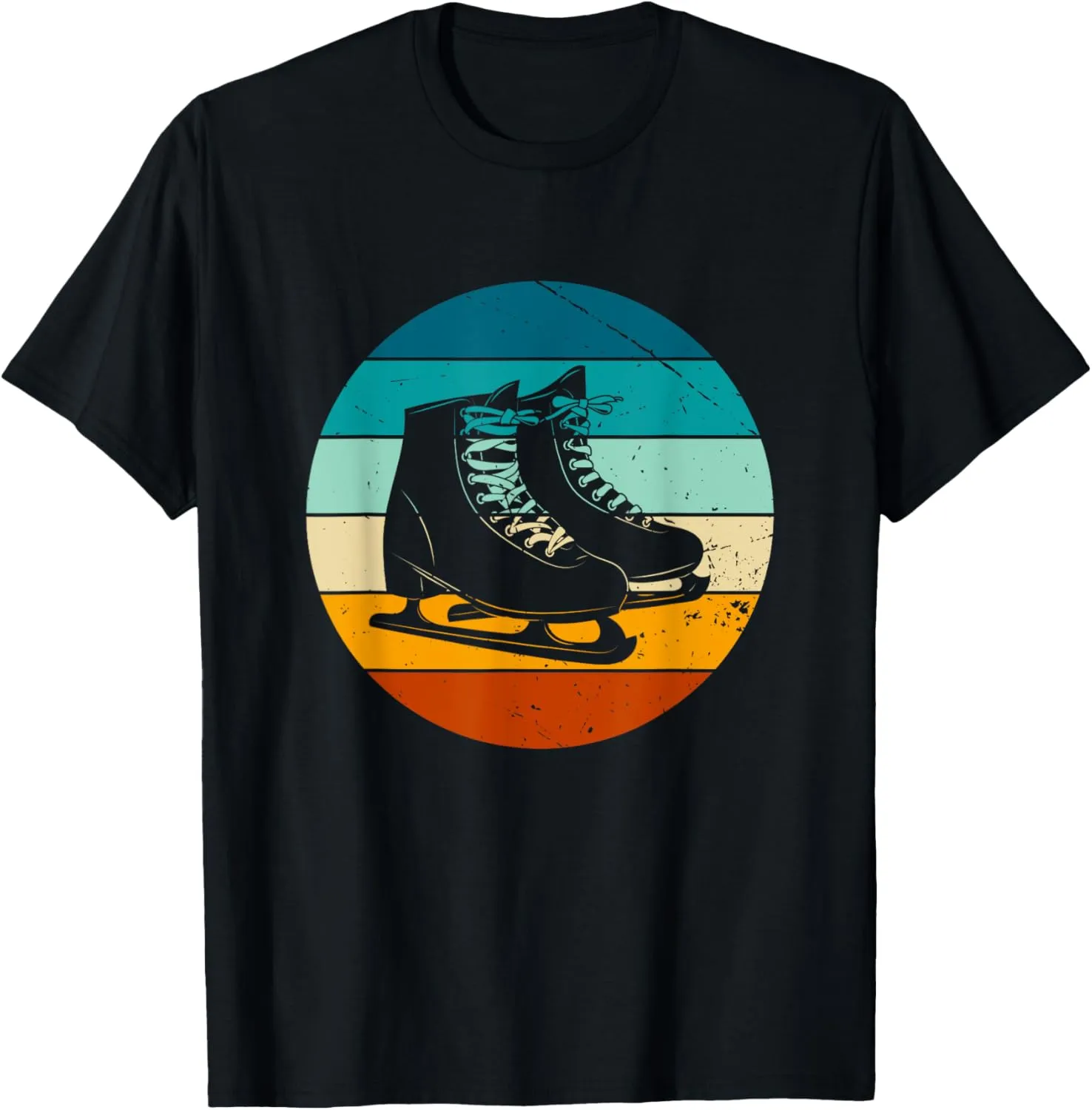 Retro Ice Skating Winter Sports Vintage Ski Skate Shoes T-Shirt