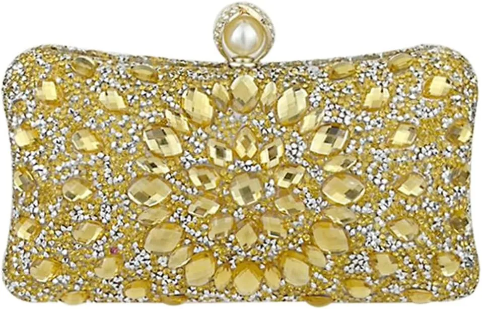 Rhinestone Clutch Purses for Women Sparkly Evening Bags Luxury Crystal Round Pearl Clasp Handbag Diamond Handbags 2025
