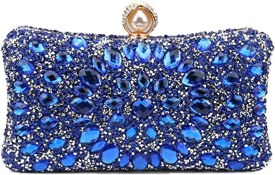 Rhinestone Clutch Purses for Women Sparkly Evening Bags Luxury Crystal Round Pearl Clasp Handbag Diamond Handbags 2025