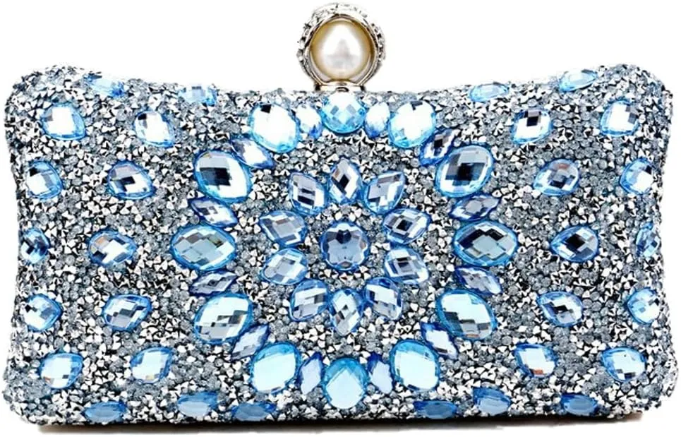 Rhinestone Clutch Purses for Women Sparkly Evening Bags Luxury Crystal Round Pearl Clasp Handbag Diamond Handbags 2025