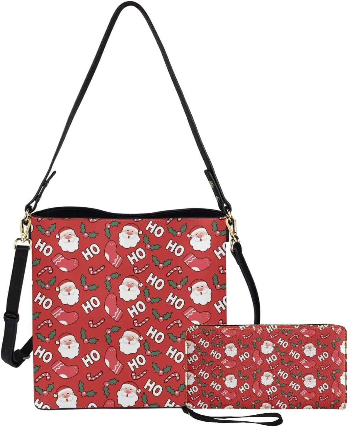 Rnyleeg Leather Crossbody Bags for Women Hobo Tote Bag Waterproof Shoulder Bag with Matching Purse Long Wallet Set 2-piece
